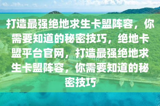 打造最强绝地求生卡盟阵容，你需要知道的秘密技巧，绝地卡盟平台官网，打造最强绝地求生卡盟阵容，你需要知道的秘密技巧