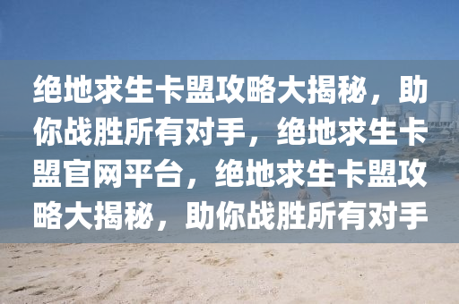 绝地求生卡盟攻略大揭秘，助你战胜所有对手，绝地求生卡盟官网平台，绝地求生卡盟攻略大揭秘，助你战胜所有对手