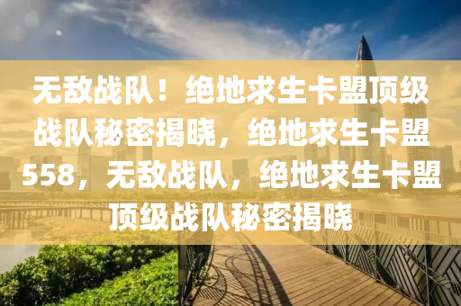 无敌战队！绝地求生卡盟顶级战队秘密揭晓，绝地求生卡盟558，无敌战队，绝地求生卡盟顶级战队秘密揭晓