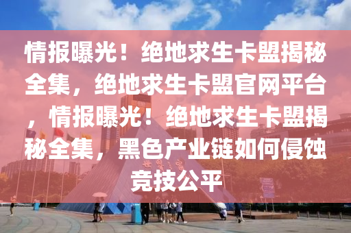 情报曝光！绝地求生卡盟揭秘全集，绝地求生卡盟官网平台，情报曝光！绝地求生卡盟揭秘全集，黑色产业链如何侵蚀竞技公平