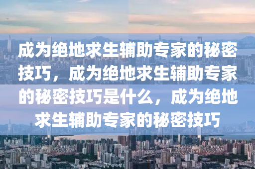 成为绝地求生辅助专家的秘密技巧，成为绝地求生辅助专家的秘密技巧是什么，成为绝地求生辅助专家的秘密技巧