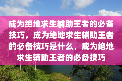 成为绝地求生辅助王者的必备技巧，成为绝地求生辅助王者的必备技巧是什么，成为绝地求生辅助王者的必备技巧