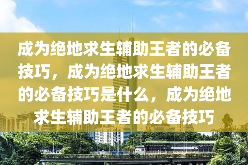 成为绝地求生辅助王者的必备技巧，成为绝地求生辅助王者的必备技巧是什么，成为绝地求生辅助王者的必备技巧