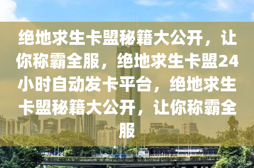 绝地求生卡盟秘籍大公开，让你称霸全服，绝地求生卡盟24小时自动发卡平台，绝地求生卡盟秘籍大公开，让你称霸全服