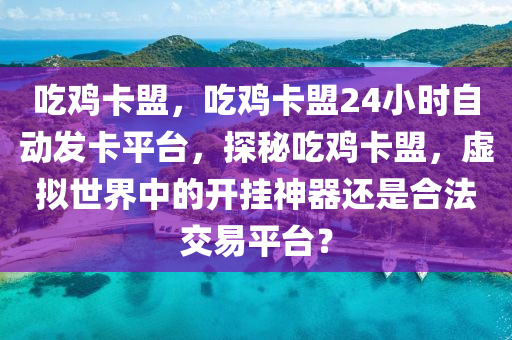 吃鸡卡盟，吃鸡卡盟24小时自动发卡平台，探秘吃鸡卡盟，虚拟世界中的开挂神器还是合法交易平台？