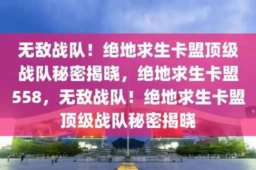无敌战队！绝地求生卡盟顶级战队秘密揭晓，绝地求生卡盟558，无敌战队！绝地求生卡盟顶级战队秘密揭晓