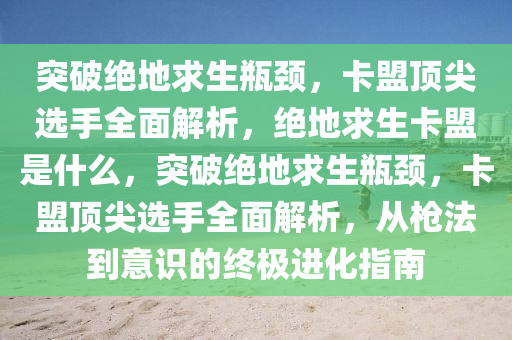 突破绝地求生瓶颈，卡盟顶尖选手全面解析，绝地求生卡盟是什么，突破绝地求生瓶颈，卡盟顶尖选手全面解析，从枪法到意识的终极进化指南