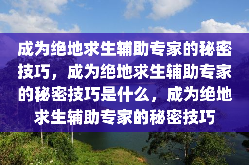 成为绝地求生辅助专家的秘密技巧，成为绝地求生辅助专家的秘密技巧是什么，成为绝地求生辅助专家的秘密技巧