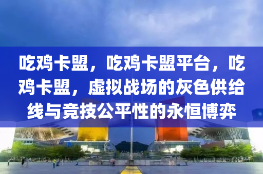 吃鸡卡盟，吃鸡卡盟平台，吃鸡卡盟，虚拟战场的灰色供给线与竞技公平性的永恒博弈