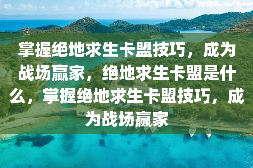 掌握绝地求生卡盟技巧，成为战场赢家，绝地求生卡盟是什么，掌握绝地求生卡盟技巧，成为战场赢家