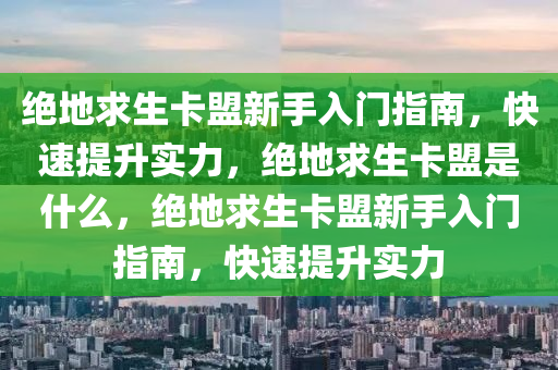 绝地求生卡盟新手入门指南，快速提升实力，绝地求生卡盟是什么，绝地求生卡盟新手入门指南，快速提升实力