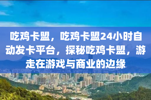 吃鸡卡盟，吃鸡卡盟24小时自动发卡平台，探秘吃鸡卡盟，游走在游戏与商业的边缘