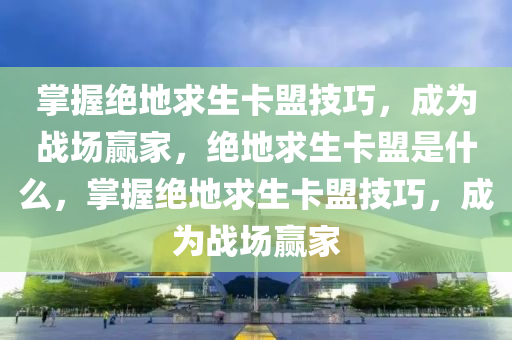 掌握绝地求生卡盟技巧，成为战场赢家，绝地求生卡盟是什么，掌握绝地求生卡盟技巧，成为战场赢家