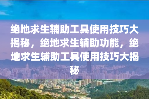 绝地求生辅助工具使用技巧大揭秘，绝地求生辅助功能，绝地求生辅助工具使用技巧大揭秘