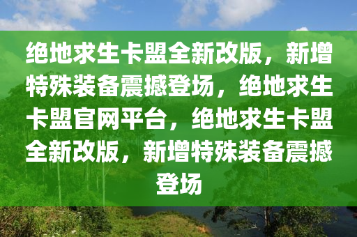 绝地求生卡盟全新改版，新增特殊装备震撼登场，绝地求生卡盟官网平台，绝地求生卡盟全新改版，新增特殊装备震撼登场