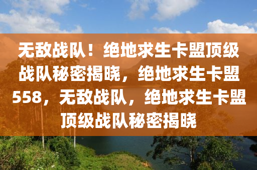 无敌战队！绝地求生卡盟顶级战队秘密揭晓，绝地求生卡盟558，无敌战队，绝地求生卡盟顶级战队秘密揭晓