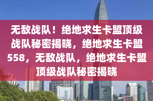无敌战队！绝地求生卡盟顶级战队秘密揭晓，绝地求生卡盟558，无敌战队，绝地求生卡盟顶级战队秘密揭晓