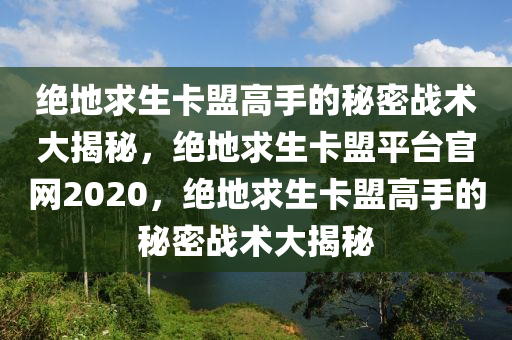 绝地求生卡盟高手的秘密战术大揭秘，绝地求生卡盟平台官网2020，绝地求生卡盟高手的秘密战术大揭秘