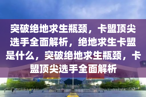 突破绝地求生瓶颈，卡盟顶尖选手全面解析，绝地求生卡盟是什么，突破绝地求生瓶颈，卡盟顶尖选手全面解析