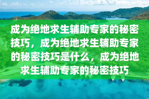 成为绝地求生辅助专家的秘密技巧，成为绝地求生辅助专家的秘密技巧是什么，成为绝地求生辅助专家的秘密技巧