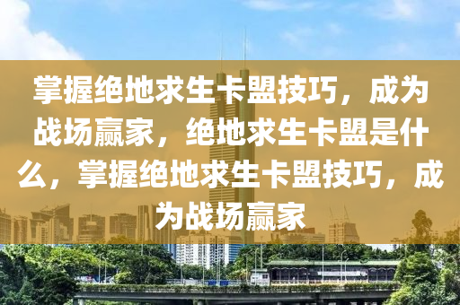 掌握绝地求生卡盟技巧，成为战场赢家，绝地求生卡盟是什么，掌握绝地求生卡盟技巧，成为战场赢家