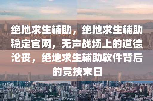 绝地求生辅助，绝地求生辅助稳定官网，无声战场上的道德沦丧，绝地求生辅助软件背后的竞技末日