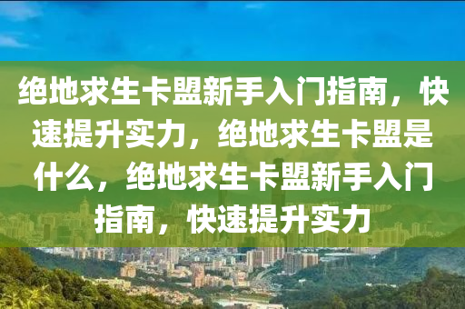 绝地求生卡盟新手入门指南，快速提升实力，绝地求生卡盟是什么，绝地求生卡盟新手入门指南，快速提升实力