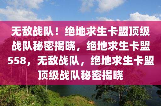 无敌战队！绝地求生卡盟顶级战队秘密揭晓，绝地求生卡盟558，无敌战队，绝地求生卡盟顶级战队秘密揭晓