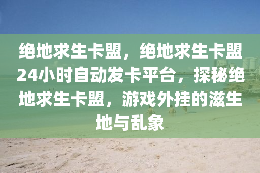 绝地求生卡盟，绝地求生卡盟24小时自动发卡平台，探秘绝地求生卡盟，游戏外挂的滋生地与乱象