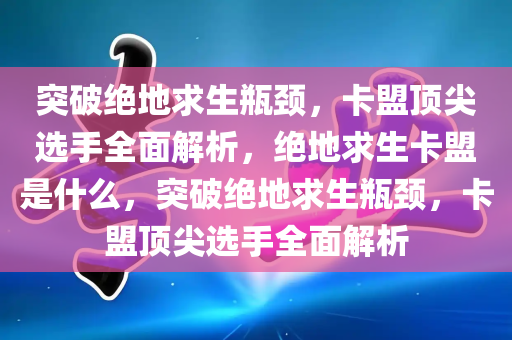 突破绝地求生瓶颈，卡盟顶尖选手全面解析，绝地求生卡盟是什么，突破绝地求生瓶颈，卡盟顶尖选手全面解析